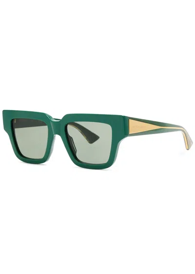Bottega Veneta Square-frame Sunglasses In Green