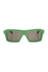 Bottega Veneta Square Frame Sunglasses In Green