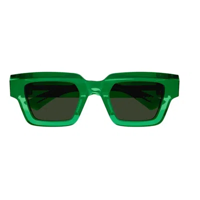 Bottega Veneta Square Frame Sunglasses Sunglasses In 002 Green Green Green