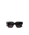 Bottega Veneta Logo-plaque Square-frame Sunglasses In Black