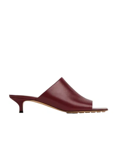 Bottega Veneta Square-headed High-heeled Sandals In Brown