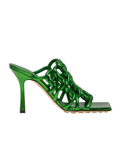 Bottega Veneta Stretch 100 Mules In Nappa Leather In Green