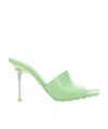 Bottega Veneta Stretch Mules With Squared Toe And Stiletto Heel In Green