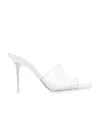 Bottega Veneta Pudding Stretch Square-toe Pvc Heeled Mules In White