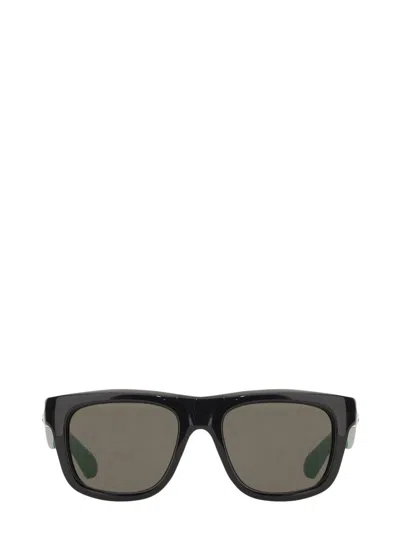 Bottega Veneta Rectangular Frame Sunglasses Thick Temples In Black