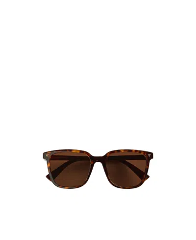 Bottega Veneta Square Logo Sunglasses In Brown