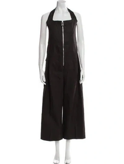 Pre-owned Bottega Veneta Square Neckline Jumpsuit In Brown