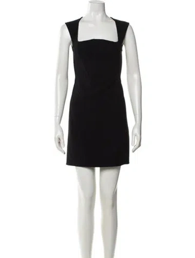 Pre-owned Bottega Veneta Square Neckline Mini Dress In Black