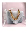 Bottega Veneta Square Shoulder Bag In Gray