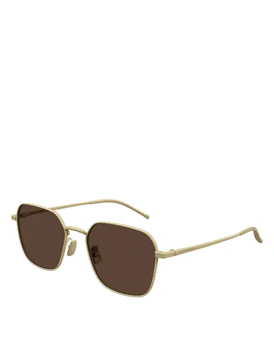 Bottega Veneta Square Sunglasses, 55mm In Brown