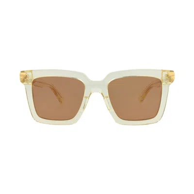 Pre-owned Bottega Veneta Square Sunglasses 'beige/brown' | Women's Size Onesize