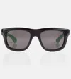 Bottega Veneta Square Sunglasses In Black-black-grey