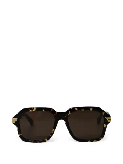 Pre-owned Bottega Veneta Square Sunglasses In Brown