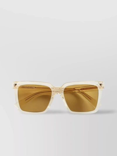 Bottega Veneta Square Sunglasses Featuring Transparent Accents In Beige