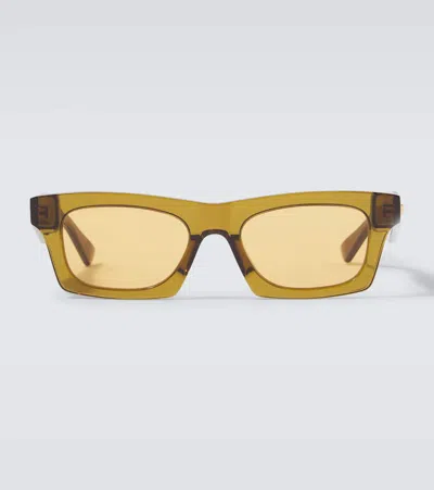 Bottega Veneta Square Sunglasses In Green