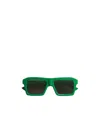 Bottega Veneta Square Sunglasses In Green