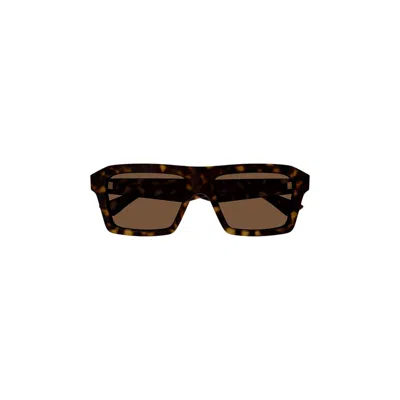 Pre-owned Bottega Veneta Square Sunglasses 'havana' | Brown | Women's Size Onesize