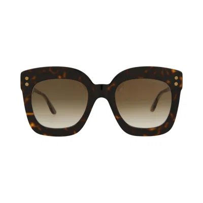 Pre-owned Bottega Veneta Square Sunglasses 'havana/crystal/brown'