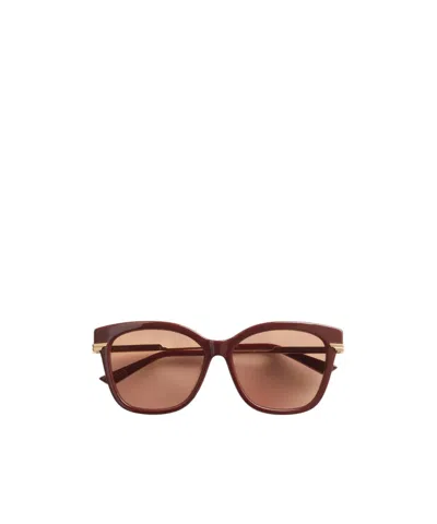 Bottega Veneta Square Sunglasses In Red