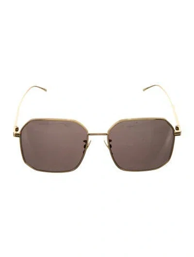 Pre-owned Bottega Veneta Square Tinted Sunglasses In Gold
