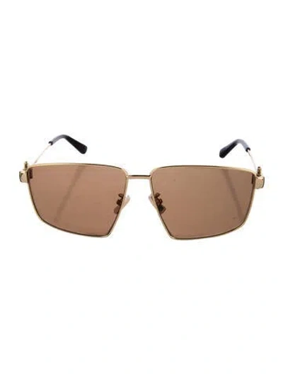 Pre-owned Bottega Veneta Square Tinted Sunglasses In Gold
