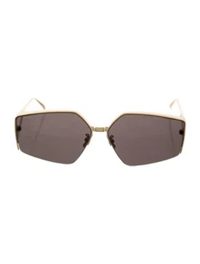 Pre-owned Bottega Veneta Square Tinted Sunglasses In Gold