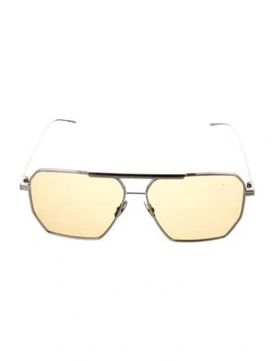 Pre-owned Bottega Veneta Square Tinted Sunglasses In Silver