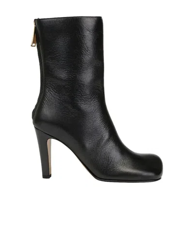 Bottega Veneta Square Toe Ankle Boots In Black