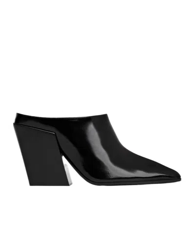 Bottega Veneta Leather Tex Mules With Covered Heel 10cm In Black