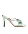 Bottega Veneta Mule Sandal In Silver/fresh Mint