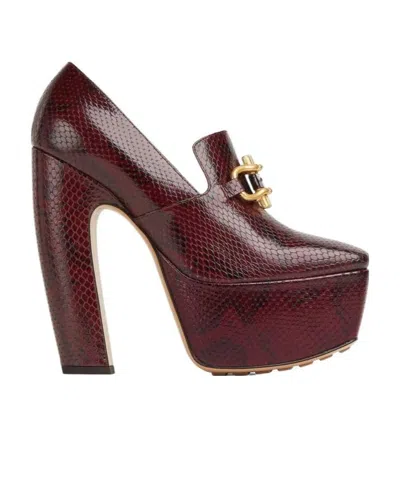 Bottega Veneta Square Toe High Heels In Brown