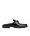 Bottega Veneta Rounded Toe Black Mules With Decorative Element In Black