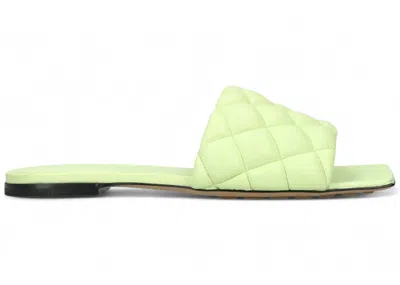 Pre-owned Bottega Veneta Square Toe Leather Mule (women's) Sneakers In Fennel In Green
