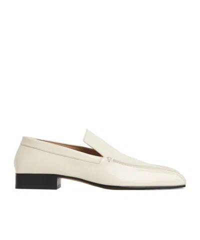 Bottega Veneta Square Toe Loafers In Sea Salt