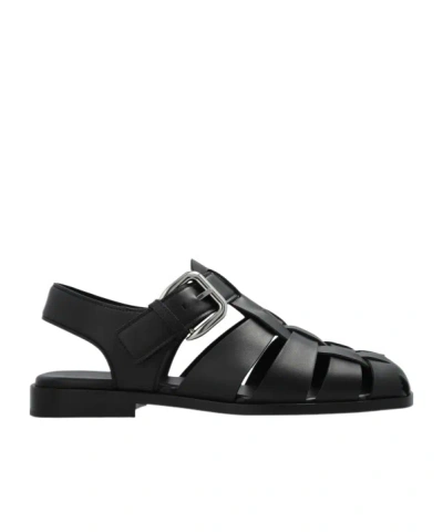 Bottega Veneta Square-toe Sandals In Black