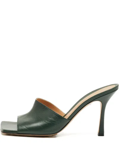 Pre-owned Bottega Veneta Square-toe Sandals In Green