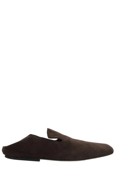 Bottega Veneta Square Toe Slip In Brown