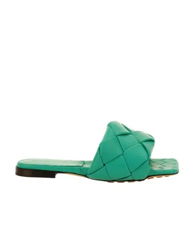 Bottega Veneta Square-toe Slip-on Sandals In Green