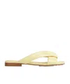 Bottega Veneta Women Pastel Yellow Leather Riva Slippers In Chamomile