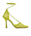 Bottega Veneta Stretch 90 Sandals In Mesh And Leather In Yellow