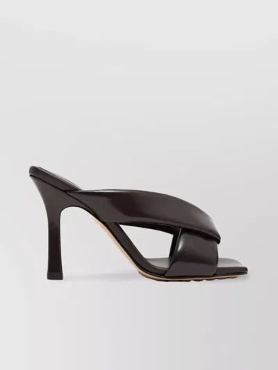 BOTTEGA VENETA SQUARE TOE STRAPPY DETAIL MULES
