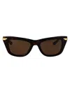 Bottega Veneta Squared Sunglasses Bv1369 S 002 In Brown