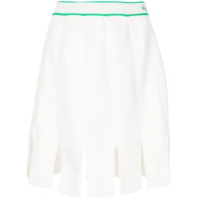 Bottega Veneta Squared-frill Trim Knitted Skirt In ["white"]