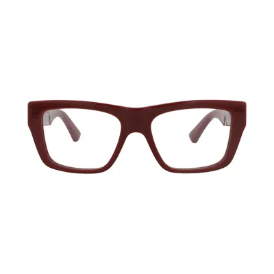 Pre-owned Bottega Veneta Square-frame Acetate Optical Frames 'burgundy/transparent' | Red | Women's Size Onesi