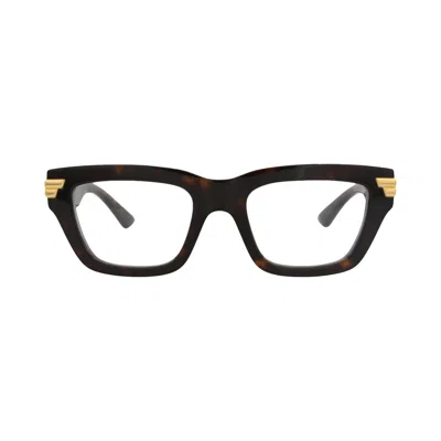 Pre-owned Bottega Veneta Square-frame Acetate Optical Frames 'havana/transparent' | Brown | Women's Size Onesi