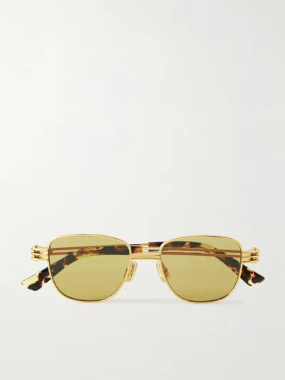 Bottega Veneta Bv1380s Gold-tone Metal Sunglasses In Multi