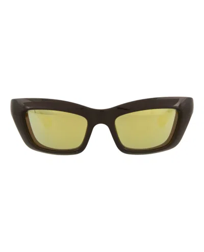 Pre-owned Bottega Veneta Squareframe Injection Sunglasses In Brown Brown Gold (bv1182s/30013671/002)