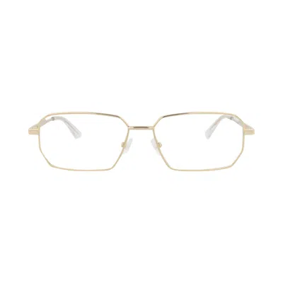 Pre-owned Bottega Veneta Square-frame Metal Optical Frames 'gold Transparent' | Multi-color | Men's Size Onesi In Multicolor