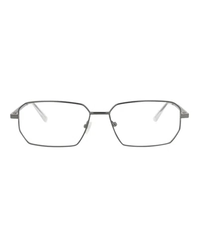 Pre-owned Bottega Veneta Squareframe Metal Optical Frames In Ruthenium Ruthenium Transparent (bv1073o/30009025/001)