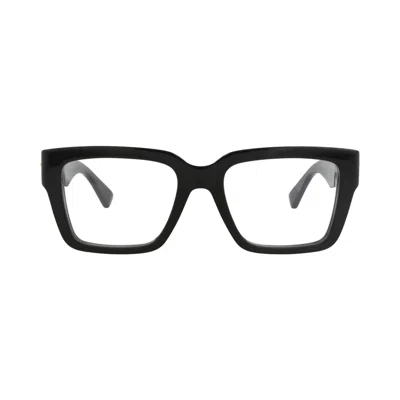 Pre-owned Bottega Veneta Square-frame Recycled Acetate Optical Frames 'black/transparent' | Women's Size Onesi